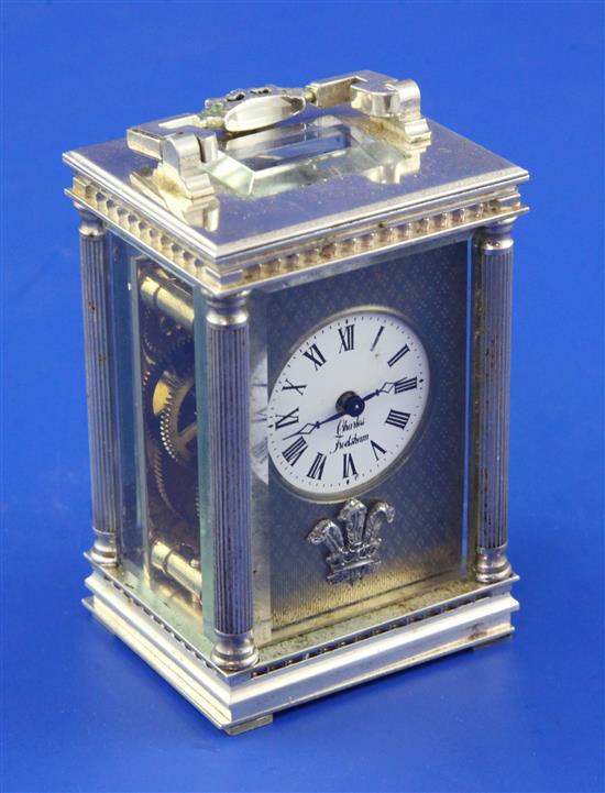 A Charles Frodsham silver cased limited edition miniature carriage timepiece, 3.5in.